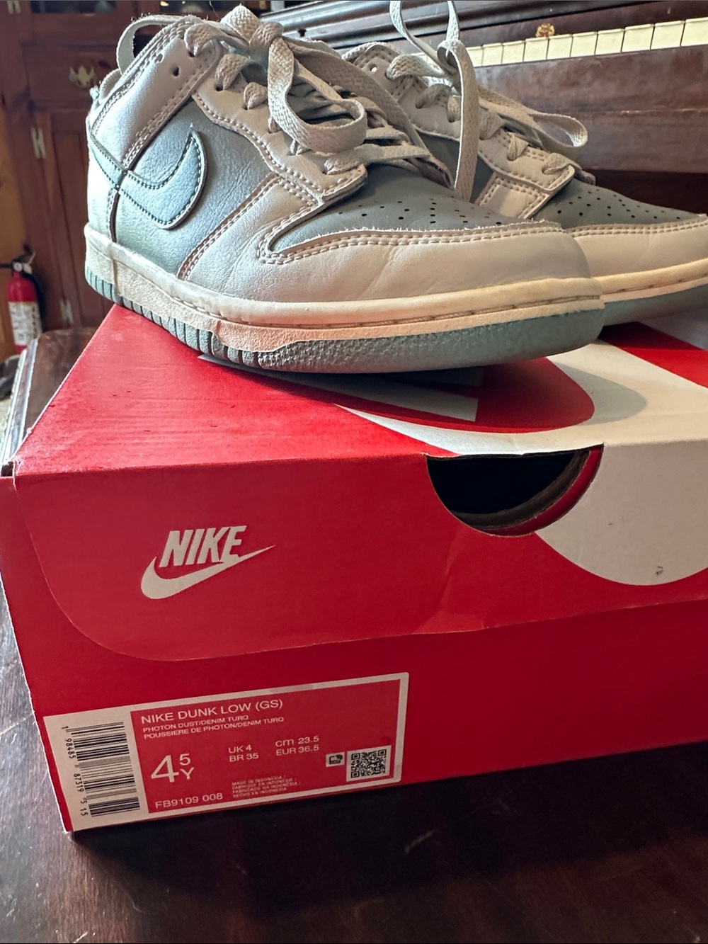 Nike Kids Low-Top Sneakers in Light Gray and White